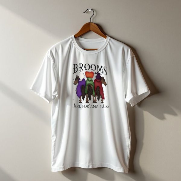 Hocus Pocus Brooms Are For Amateurs Halloween Witches On Horses t shirt 1
