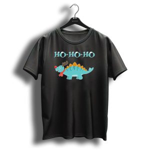 Hohoho Reindeer Dinosaur Christmas Fun T Shirt