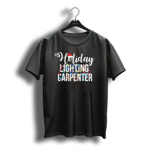 Holiday Lighting Carpenter Christmas Lights Santa Hat T-Shirt