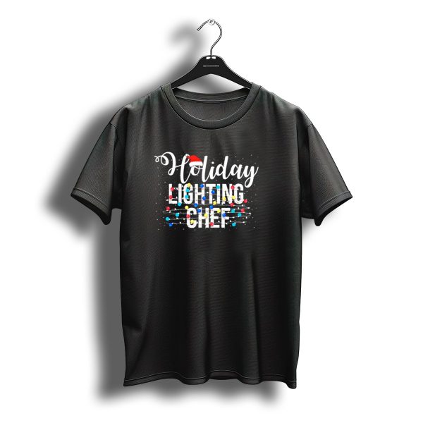 Holiday Lighting Chef Christmas Light Santa Hat T Shirt t shirt 1