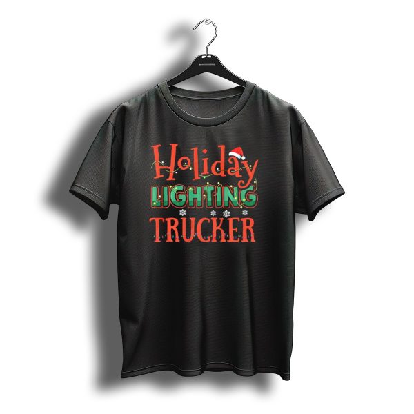 Holiday Lighting Trucker Christmas Santa Hat Snowflakes T Shirt t shirt 1