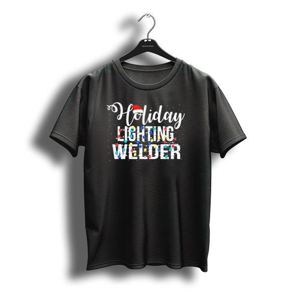 Holiday Lighting Welder Christmas Light Festive Santa Hat T Shirt t shirt 1