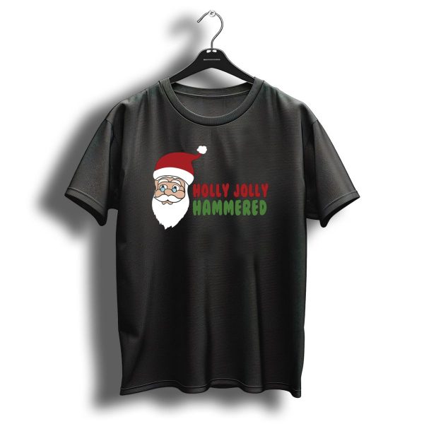 Holly Jolly Hammered Santa Hat Christmas Fun T Shirt 1 t shirt 1