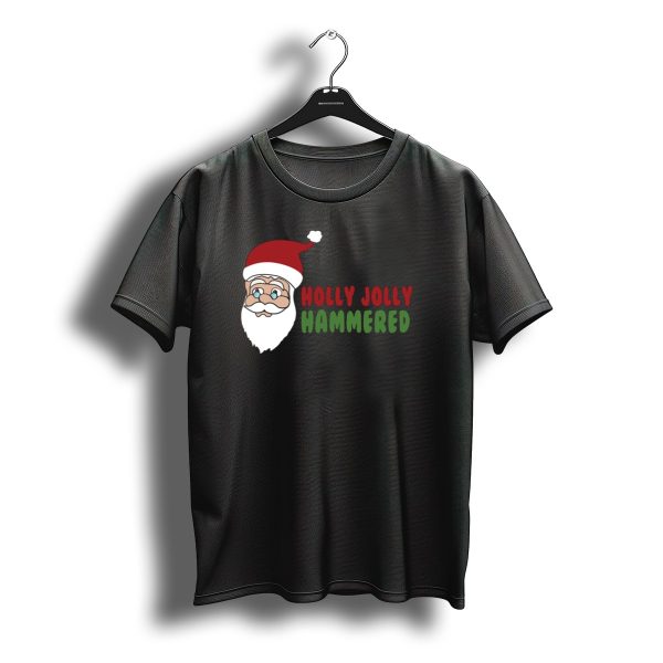 Holly Jolly Hammered Santa Hat Christmas Fun T Shirt t shirt 1