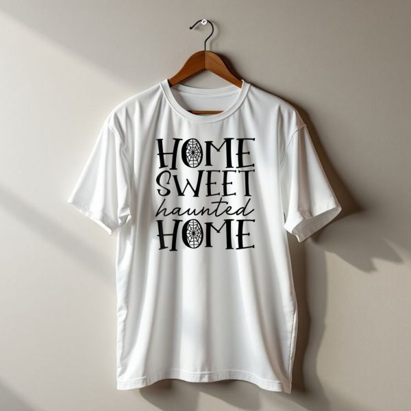Home Sweet Haunted Home Funny Halloween Spiderweb T Shirt t shirt 1