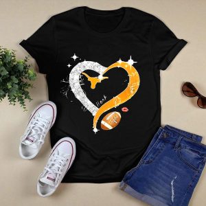 Hook 'Em Texas Longhorns Sparkling Heart Football T-Shirt