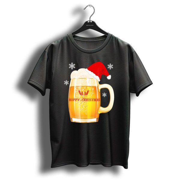 Hoppy Christmas Beer Santa Mug With Snowflakes T Shirt 1 t shirt 1