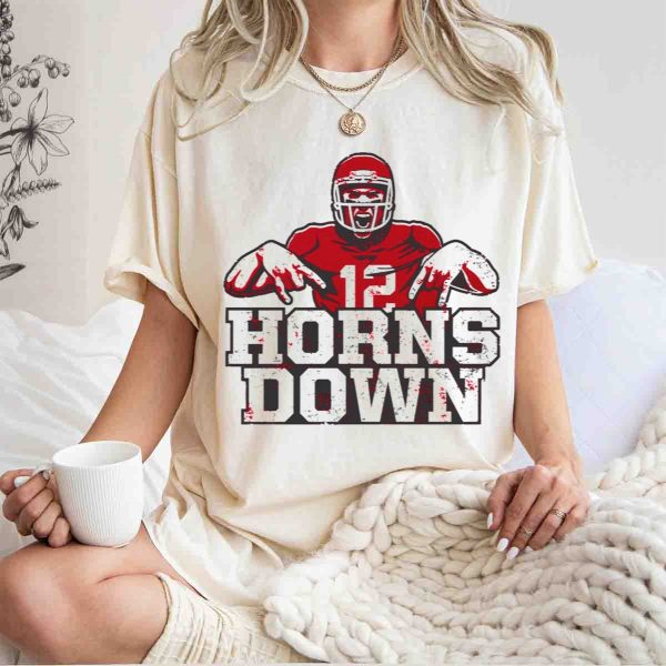 Horns Down 12 Oklahoma Sooners Football Player T Shirt 1 1