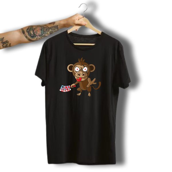 Horror Monkey Brutal Blood Halloween Cleaver T Shirt t shirt 1