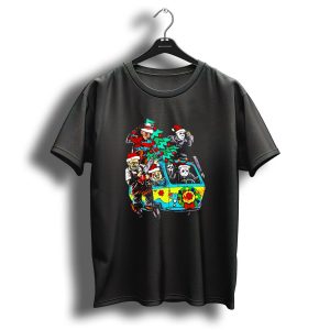 Horror Movie Characters Christmas Driving Mystery Van T-Shirt