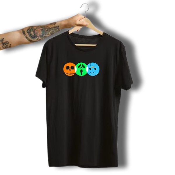 Horrorville Letterboxd Funny Halloween Horror Masks Icons T Shirt t shirt 1