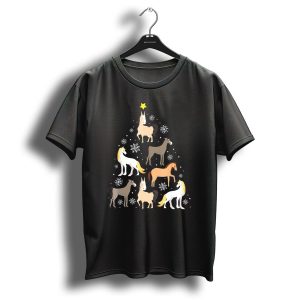 Horse Christmas Tree Cute Equestrian Snowflakes T-Shirt