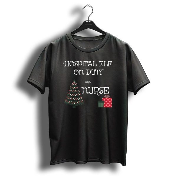 Hospital Elf On Duty Aka Nurse Christmas Tree And Presents T Shirt 1 t shirt 1