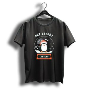 Hot Chokky Cuddles Funny Christmas Penguin Cute Xmas Snow Globe T-Shirt