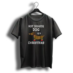 Hot Diggidy Dog Its Christmas Weiner Dog Dachshund Love T-Shirt