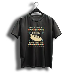 Hot Dog Merry Christmas Funny Ugly Christmas T-Shirt