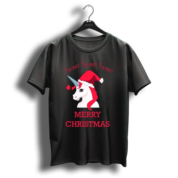 How How How Unicorn Merry Christmas Santa Hat T Shirt 1 t shirt 1