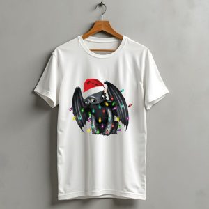 How To Train Your Dragon Zn 297 Toothless Christmas Lights Santa Hat T Shirt