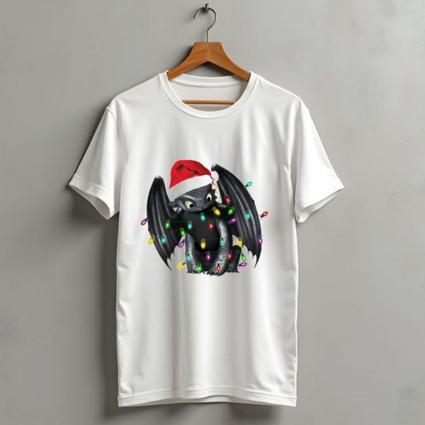 How To Train Your Dragon Zn 297 Toothless Christmas Lights Santa Hat T Shirt 1 t shirt 1
