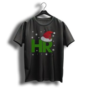 Hr Santa Hat Human Resources Festive Christmas Snowflakes T Shirt