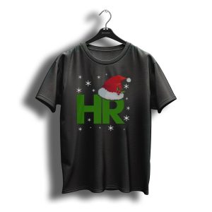 Hr Santa Hat Human Resources Festive Christmas Snowflakes T-Shirt