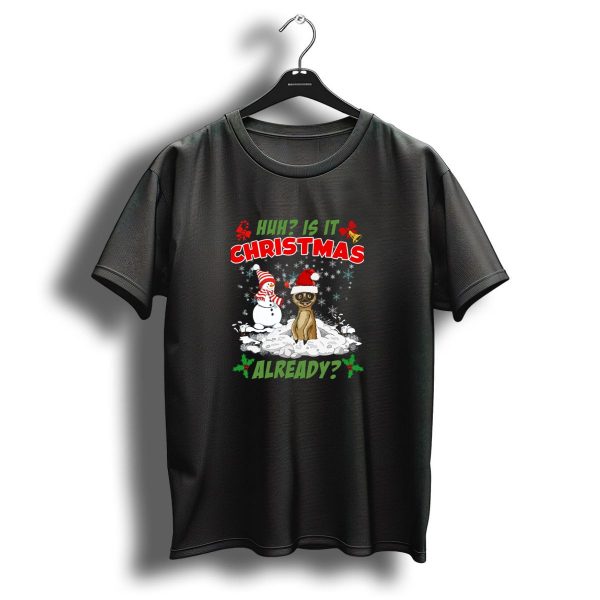Huh Is It Christmas Already Snowman Cat In Santa Hat T Shirt 1 t shirt 1