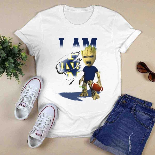 I AM Notre Dame Fighting Irish Groot Football T Shirt 0