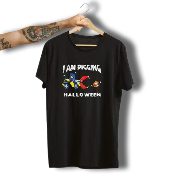 I Am Digging Halloween Pumpkin Face Tractor T Shirt t shirt 1