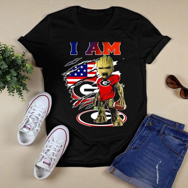 I Am Georgia Bulldogs Groot Football Usa Flag T Shirt 1
