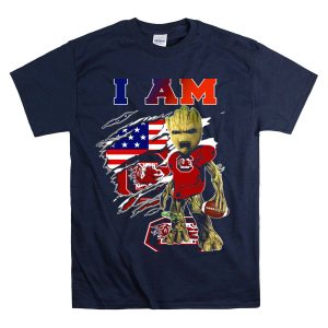 I Am Groot Gamecocks American Flag Football T-Shirt