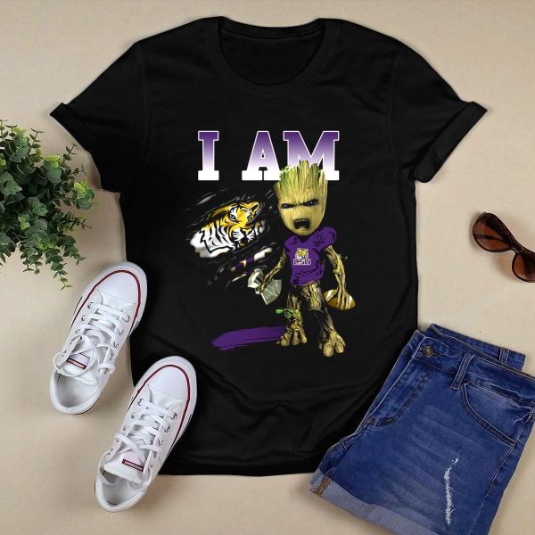 I Am Lsu Tiger Spirit Football Groot T Shirt Black 1