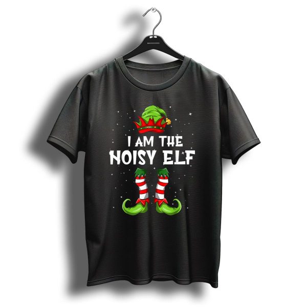 I Am The Noisy Elf Christmas Family Elf Hat Stripes T Shirt 1 t shirt 1