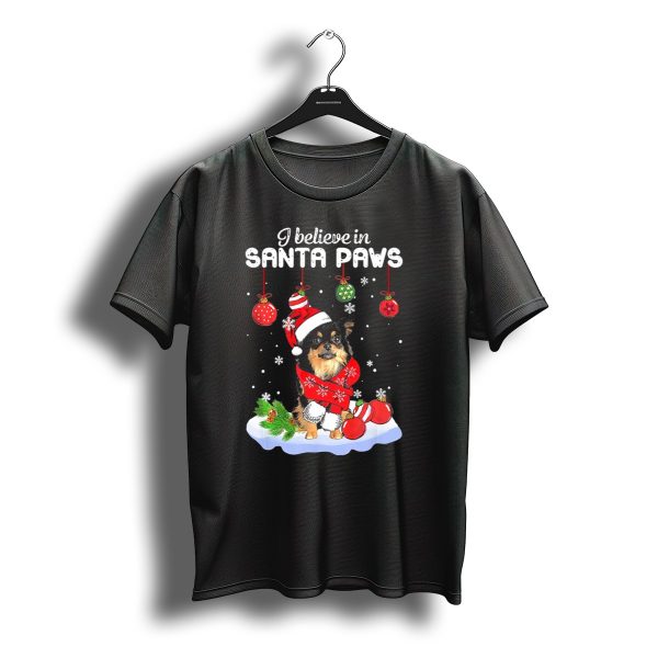 I Believe In Santa Paws Chihuahua Christmas Holiday Humor T Shirt t shirt 1