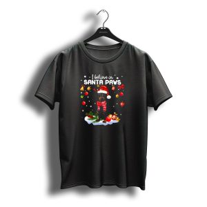 I Believe In Santa Paws Dachshund Merry Christmas T-Shirt