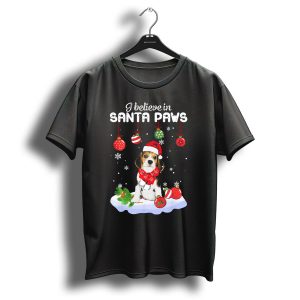 I Believe In Santa Paws Festive Beagle With Christmas Ornaments T Shirt
