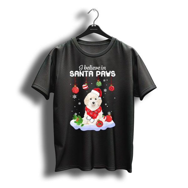 I Believe In Santa Paws Toy Poodle Christmas Sweater Hat Snowflakes T Shirt t shirt 1