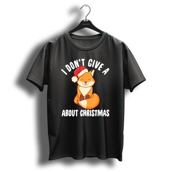 I Dont Give A Fox About Christmas Kawaii Fox Santa Hat T Shirt 1 t shirt 1
