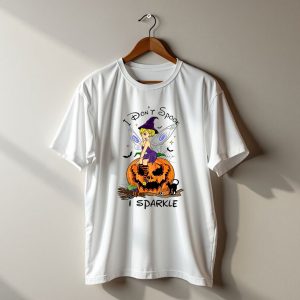 I Dont Spook I Sparkle Witch Fairy On Pumpkin Halloween Scene T-Shirt