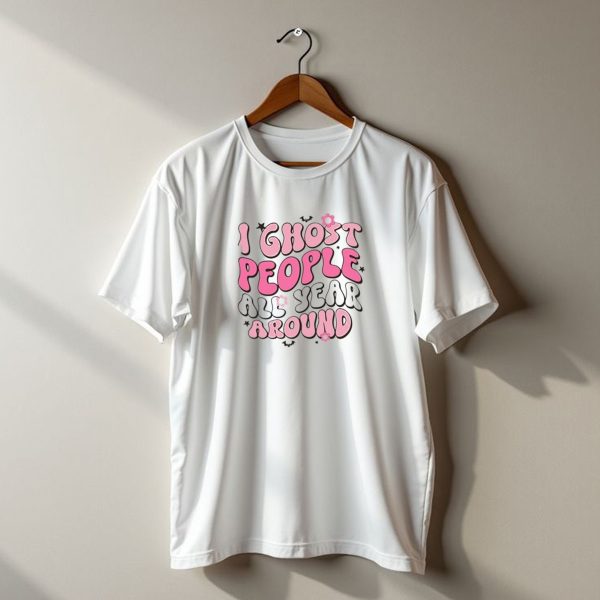I Ghost People All Year Around Halloween Flower And Bat T Shirt t shirt 1