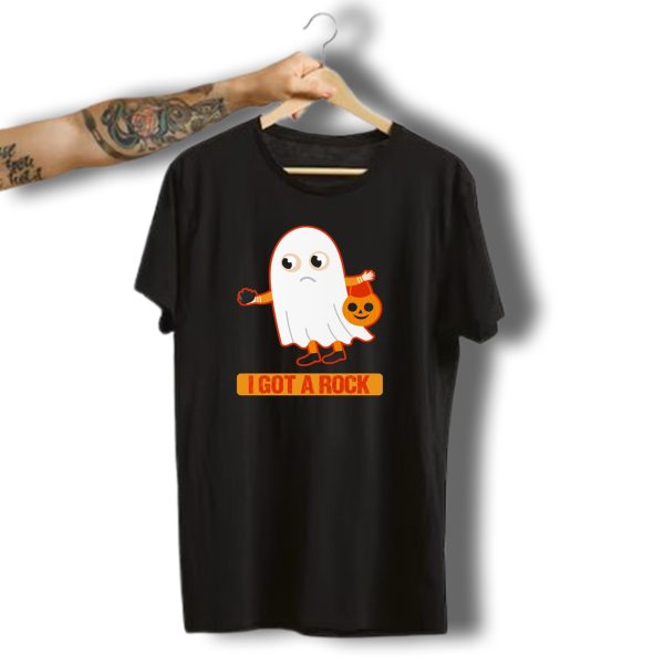 I Got A Rock Funny Ghost Trick Or Treat Halloween Pumpkin Bag T Shirt t shirt 1 1