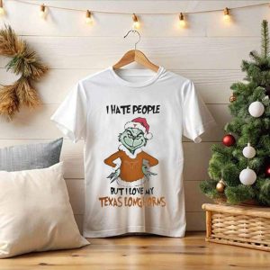 I Hate People But I Love My Texas Longhorns Grinch Christmas T-Shirt