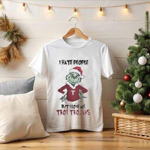 I Hate People But I Love My Troy Trojans Grinch Christmas T-Shirt