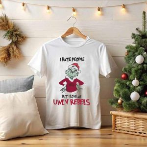 I Hate People But I Love My Unlv Rebels Grinch Christmas Fan T-Shirt