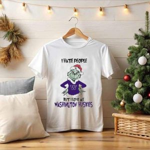 I Hate People But I Love My Washington Huskies Grinch Christmas T-Shirt