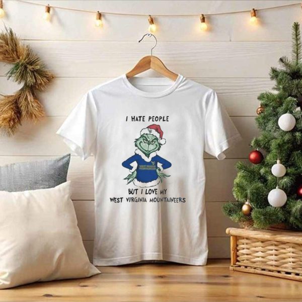 I Hate People But I Love My West Virginia Mountaineers Grinch Christmas T Shirt 1 t shirt 1 Pittsburgh Steelers Unicorn Merry Christmas Knitted Ugly Sweater 1