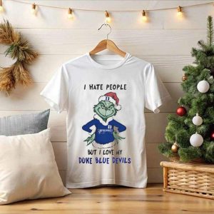 I Hate People Grinch Loves Duke Blue Devils Merry Christmas T-Shirt