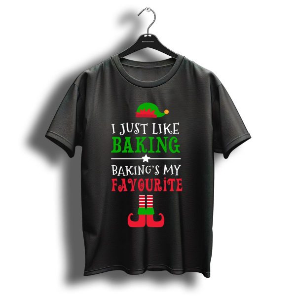 I Just Like Baking Bakings My Favourite Funny Christmas Elf Hat And Shoes T Shirt 1 t shirt 1