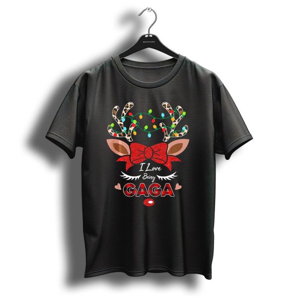 I Love Being Gaga Christmas Lights Reindeer Antlers T Shirt 1 t shirt 1