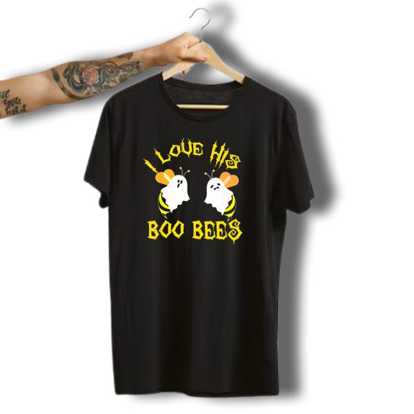 I Love His Boo Bees Ghost Bees Halloween Humor T Shirt t shirt 1