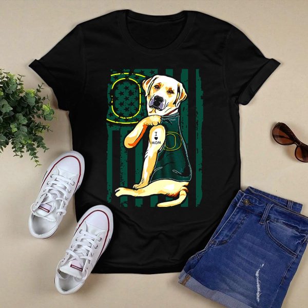 I Love Mom Labrador Retriever Oregon Ducks T Shirt 1